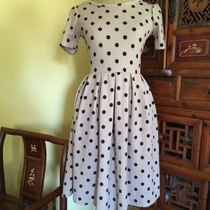 Lularoe Amelia dress in precious polka dots!